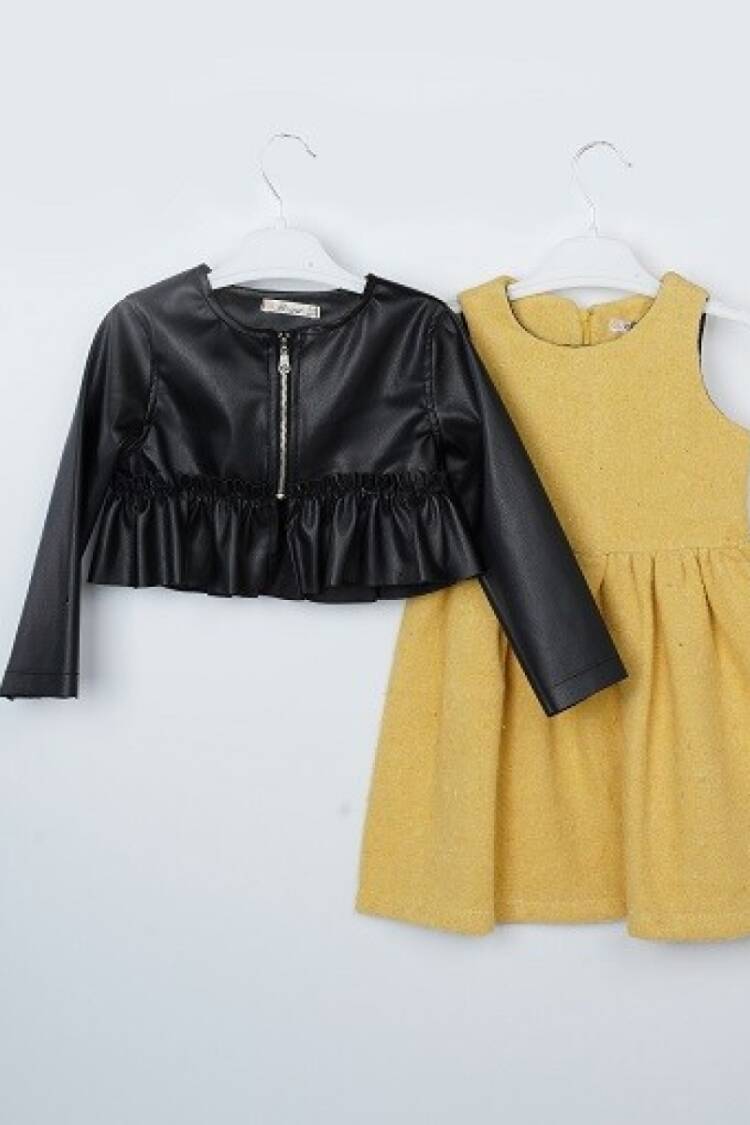 Girl's Dress - Toptan Kız Çocuk 2'li Ceket ve Elbise Takım 3-6Y 1016-23249 - Brand: Büşra Bebe - Women & Kids, Baby Clothes Wholesale - Globality Store