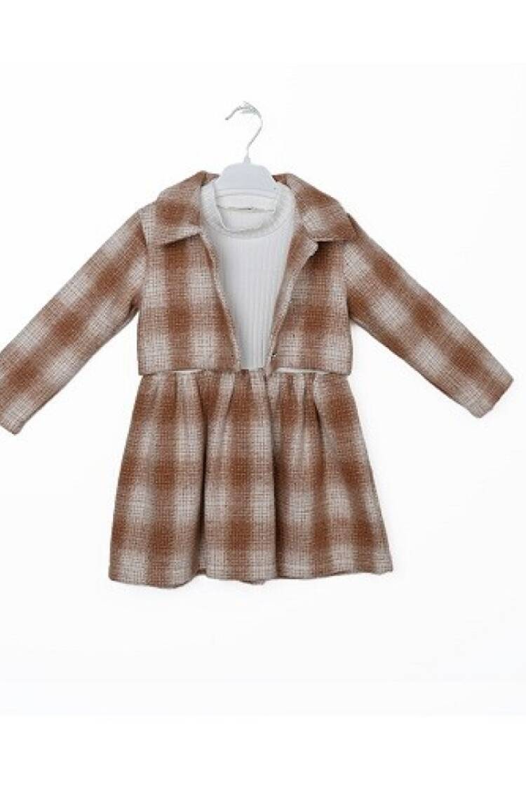 Girl's Dress - Toptan Kız Çocuk 2'li Elbise ve Ceket Takım 3-6Y 1016-23231 - Brand: Büşra Bebe - Women & Kids, Baby Clothes Wholesale - Globality Store