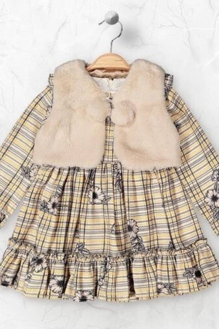 Girls' Suits - Toptan Kız Çocuk 2'li Elbise ve Yelek Takımı 2-5Y 2023-2298 - Brand: Elayza - Women & Kids, Baby Clothes Wholesale - Globality Store