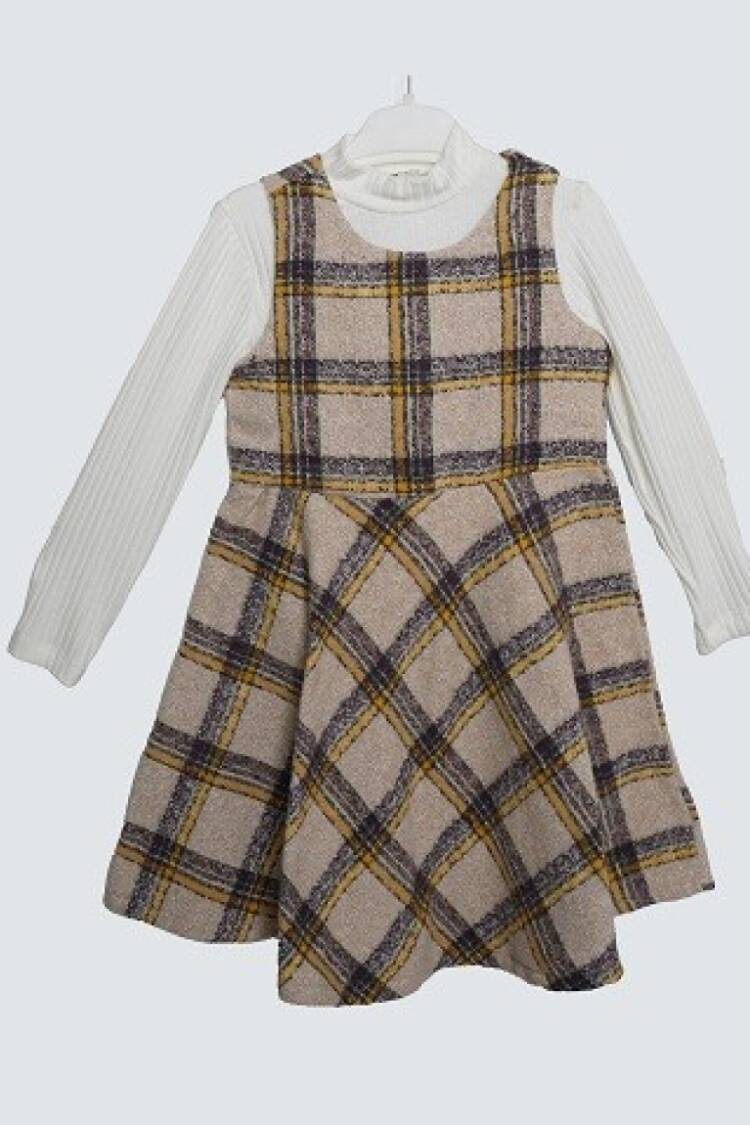 Girl's Dress - Toptan Kız Çocuk 2'li Elbiseli Body 3-6Y 1016-23234 - Brand: Büşra Bebe - Women & Kids, Baby Clothes Wholesale - Globality Store