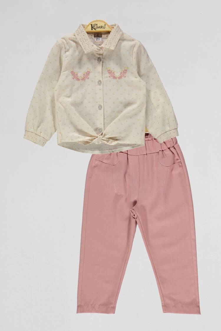 Girls' Suits - Toptan Kız Çocuk 2'li Gömlek ve Pantolon Takım 2-5Y 1075-4097 - Brand: Kumru Bebe - Women & Kids, Baby Clothes Wholesale - Globality Store