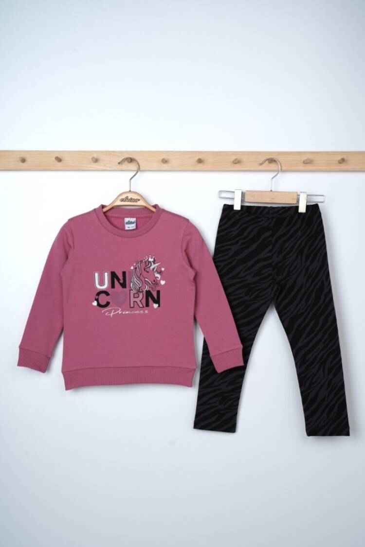 Girls' Suits - Toptan Kız Çocuk 2'li Sweatshirt ve Tayt Takım 3-6Y 1025-21604 - Brand: Elnino - Women & Kids, Baby Clothes Wholesale - Globality Store