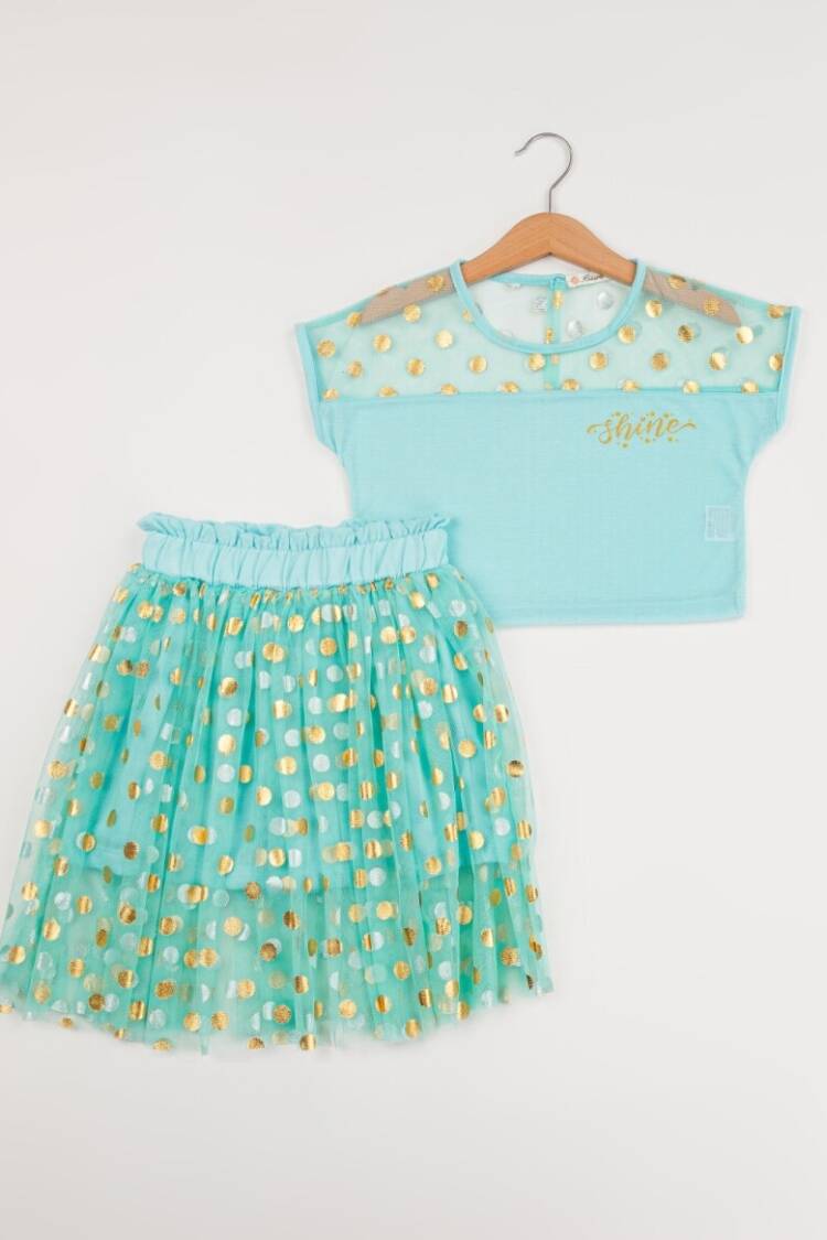 Girls' Suits - Toptan Kız Çocuk 2'li Tişört ve Etek Takımı 7-10Y 1016-24110 - Brand: Büşra Bebe - Women & Kids, Baby Clothes Wholesale - Globality Store