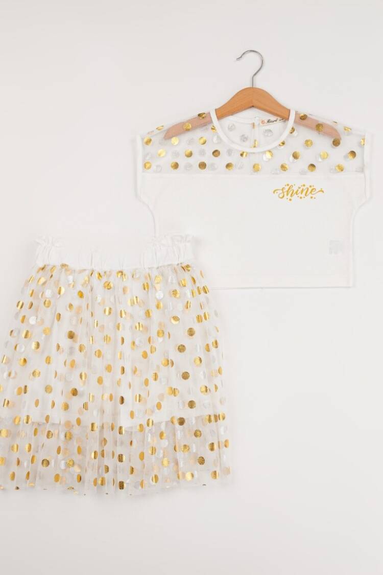 Girls' Suits - Toptan Kız Çocuk 2'li Tişört ve Etek Takımı 7-10Y 1016-24110 - Brand: Büşra Bebe - Women & Kids, Baby Clothes Wholesale - Globality Store