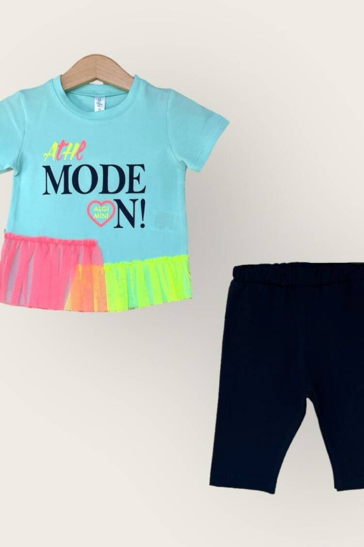 Girls' Suits - Toptan Kız Çocuk 2'li Tişört ve Kapri Takımı 1-4Y 2047-3510TK - Brand: Algiy Mini - Women & Kids, Baby Clothes Wholesale - Globality Store