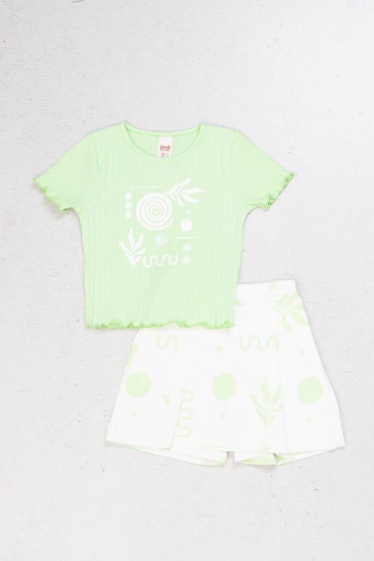 Girls' Suits - Toptan Kız Çocuk 2'li Tişört ve Şort Takımı 4-9Y DMB Boys&Girls 1081-0413 - Brand: DMB Boys&Girls - Women & Kids, Baby Clothes Wholesale - Globality Store