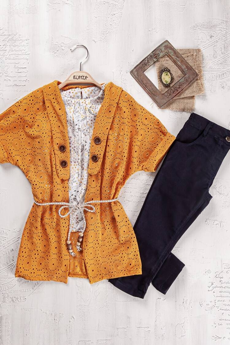 Girls' Suits - Toptan Kız Çocuk 3'lü Bluz, Hırka ve Pantolon Takım 9-12Y 2023-2264 - Brand: Elayza - Women & Kids, Baby Clothes Wholesale - Globality Store