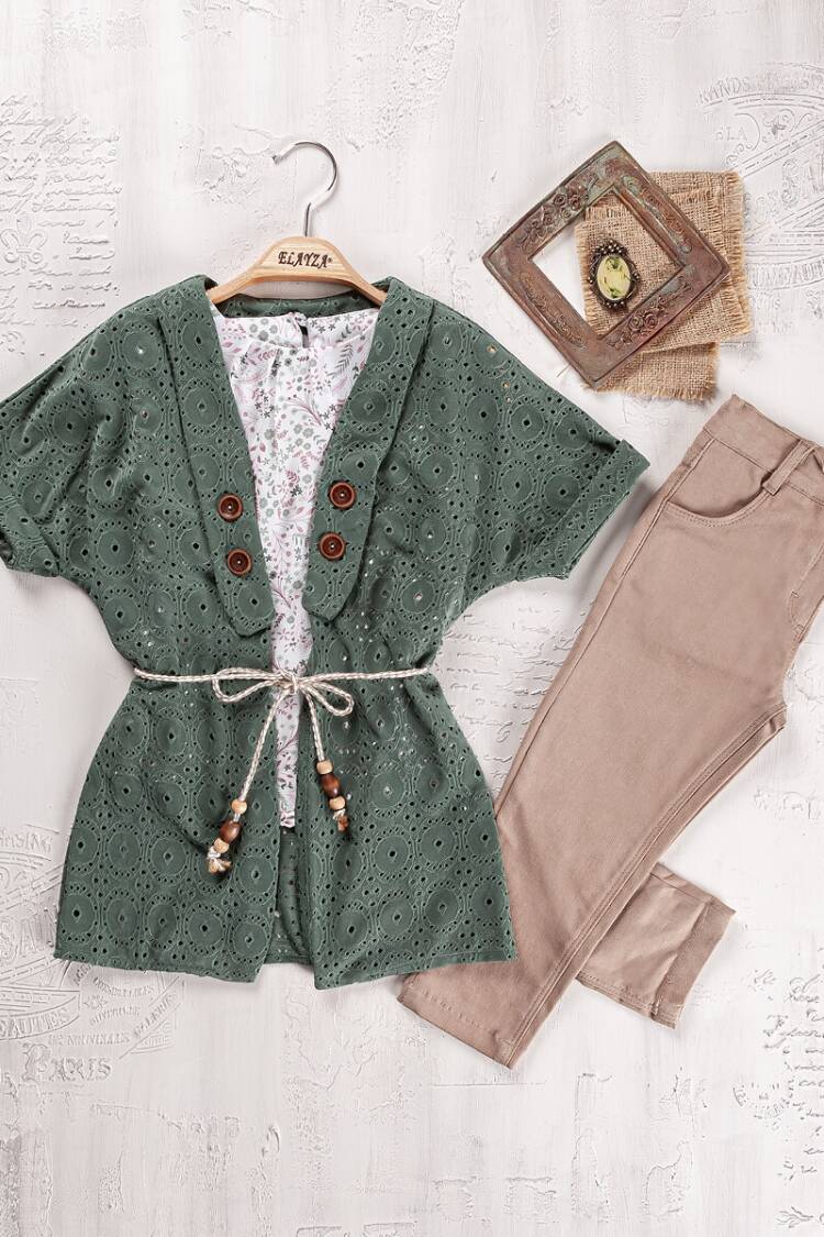 Girls' Suits - Toptan Kız Çocuk 3'lü Bluz, Hırka ve Pantolon Takım 9-12Y 2023-2264 - Brand: Elayza - Women & Kids, Baby Clothes Wholesale - Globality Store