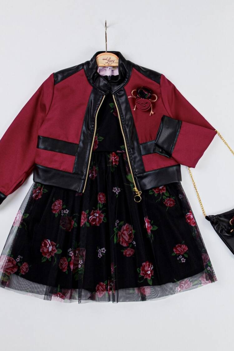 Girls' Suits - Toptan Kız Çocuk 3'lü Ceket, Elbise ve Çantalı Takım 2-6Y 5317 1055-5317 - Brand: Miss Lore - Women & Kids, Baby Clothes Wholesale - Globality Store