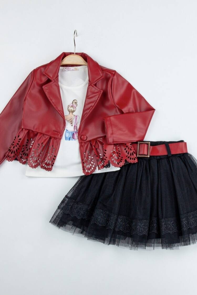 Girls' Suits - Toptan Kız Çocuk 3'lü Ceketi, Badi ve Etek Takım 2-6Y 1055-5522 - Brand: Miss Lore - Women & Kids, Baby Clothes Wholesale - Globality Store