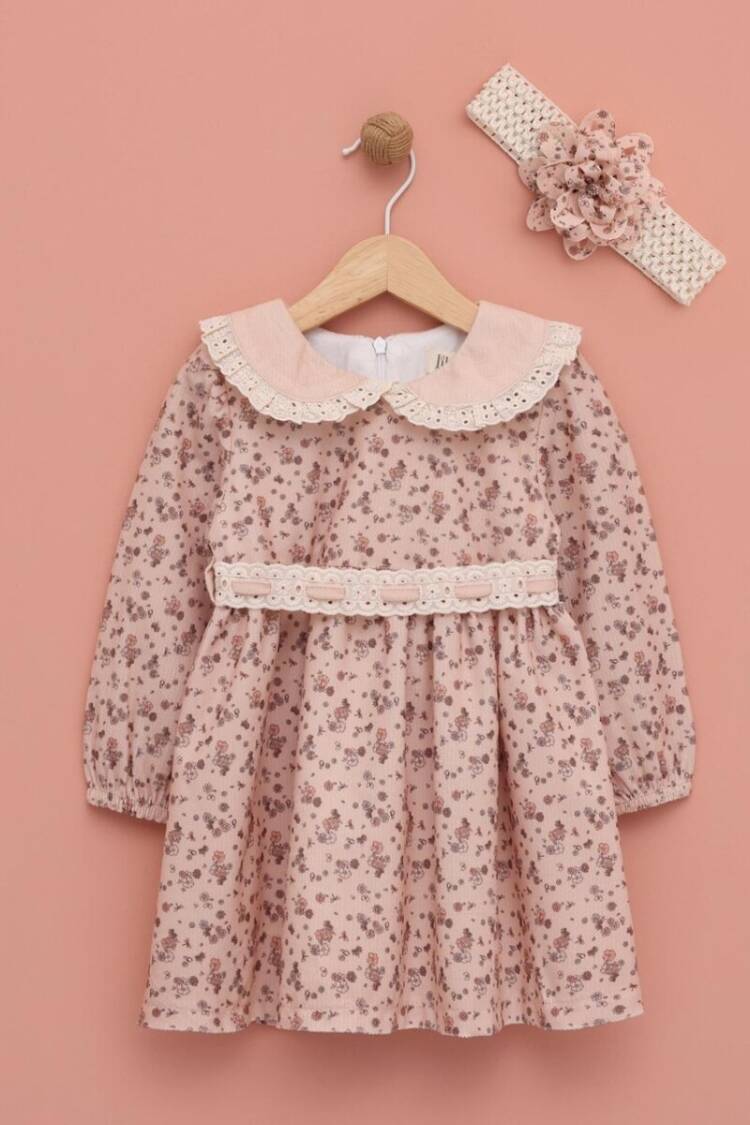 Baby Dress - Toptan Kız Çocuk Bandanalı Elbise 9-24M 1049-6546 - Brand: Lilax - Women & Kids, Baby Clothes Wholesale - Globality Store