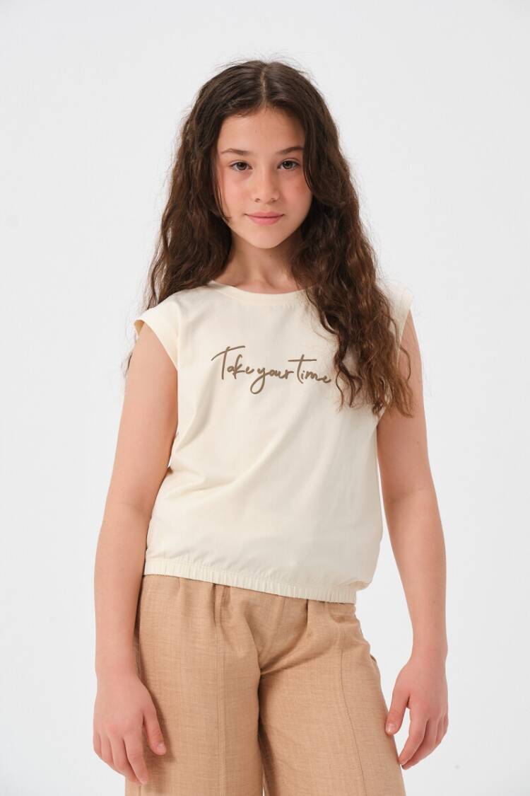 Girls' Tops - Toptan Kız Çocuk Baskılı Kolsuz T-shirt 8-15Y 2051-241Z4ALB51 - Brand: Jazziee - Women & Kids, Baby Clothes Wholesale - Globality Store