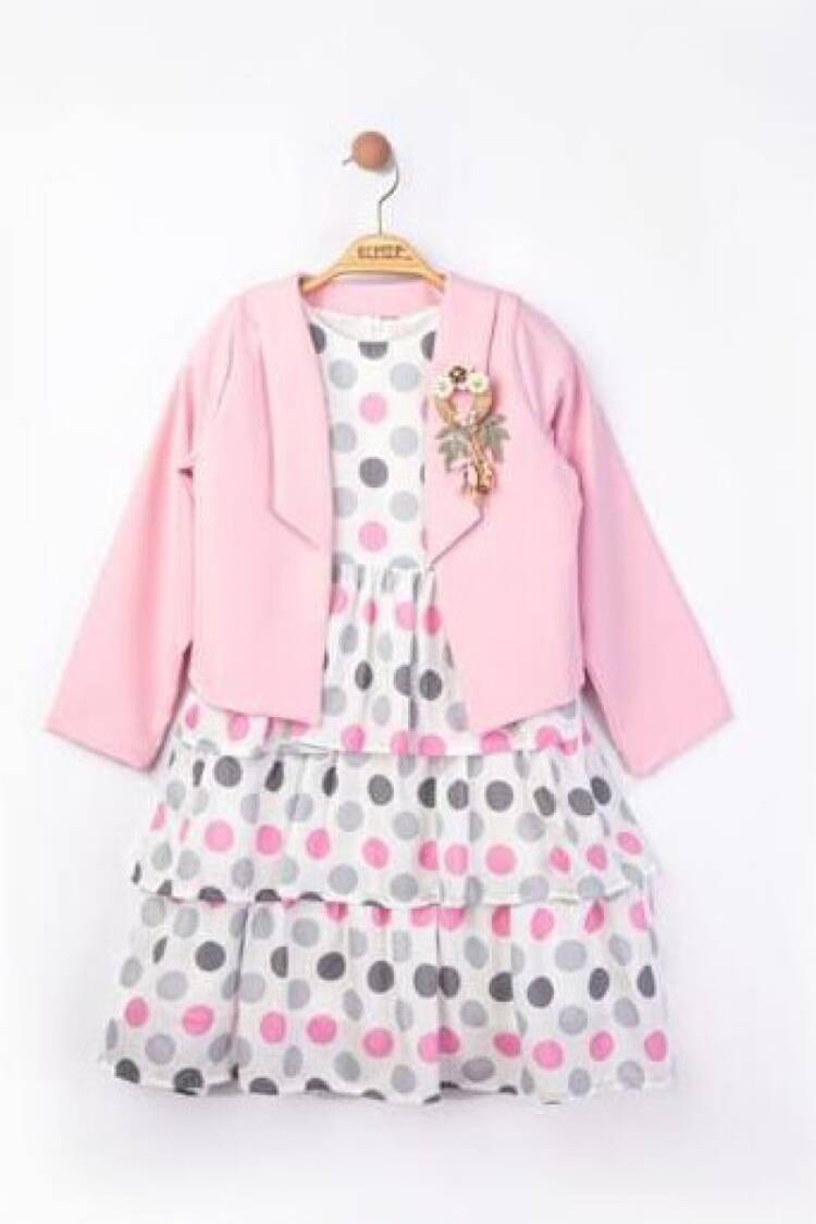 Girl's Dress - Toptan Kız Çocuk Ceketli Elbise 5-8Y 2023-2201 - Brand: Elayza - Women & Kids, Baby Clothes Wholesale - Globality Store