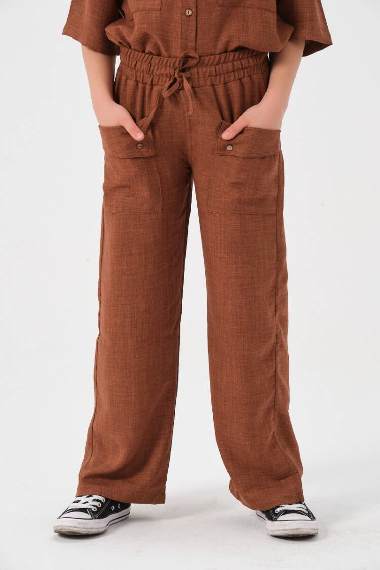 Girls' Trousers - Toptan Kız Çocuk Cep Detaylı Pantolon 8-15Y 2051-241Z4ALM01 - Brand: Jazziee - Women & Kids, Baby Clothes Wholesale - Globality Store