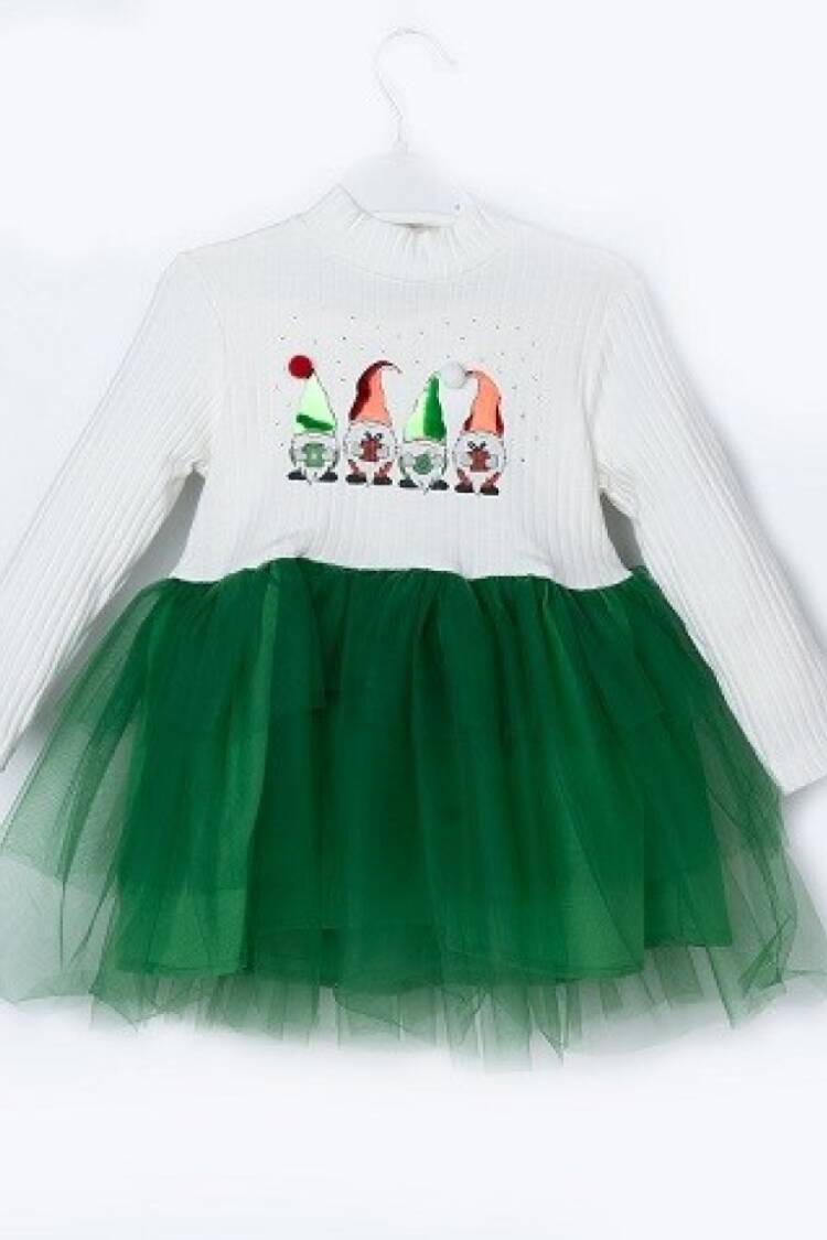 Girl's Dress - Toptan Kız Çocuk Christmas Tüllü Elbise 3-6Y 1016-23248 - Brand: Büşra Bebe - Women & Kids, Baby Clothes Wholesale - Globality Store