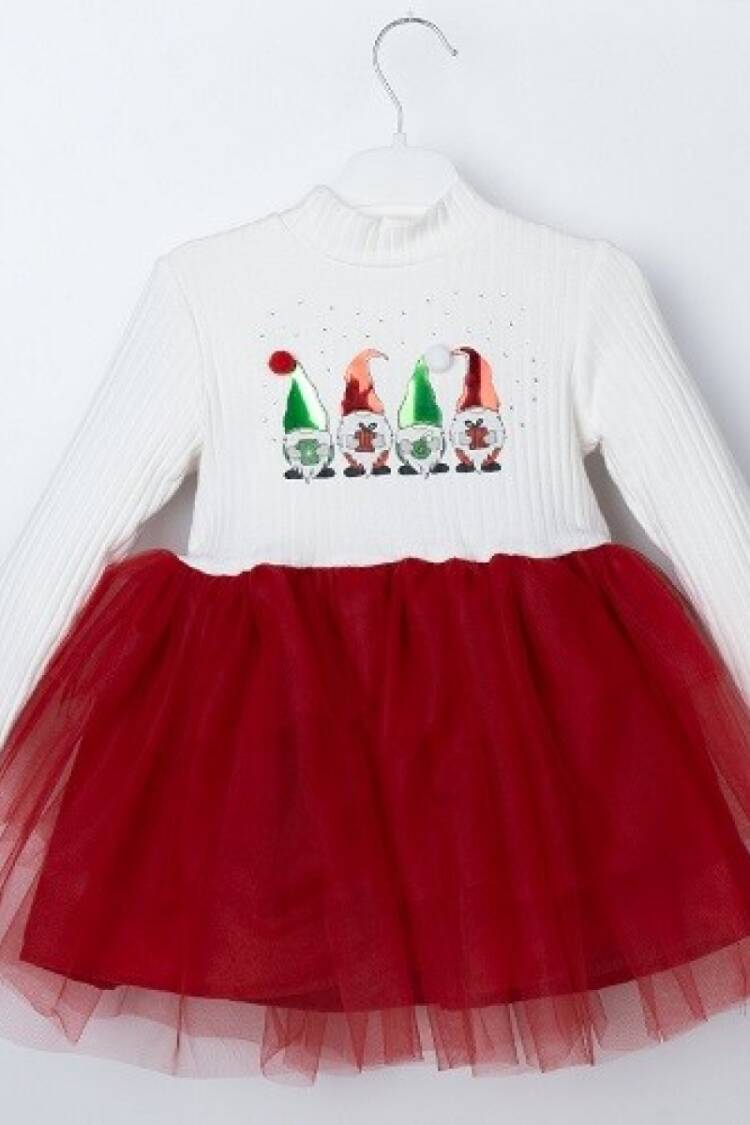 Girl's Dress - Toptan Kız Çocuk Christmas Tüllü Elbise 3-6Y 1016-23248 - Brand: Büşra Bebe - Women & Kids, Baby Clothes Wholesale - Globality Store