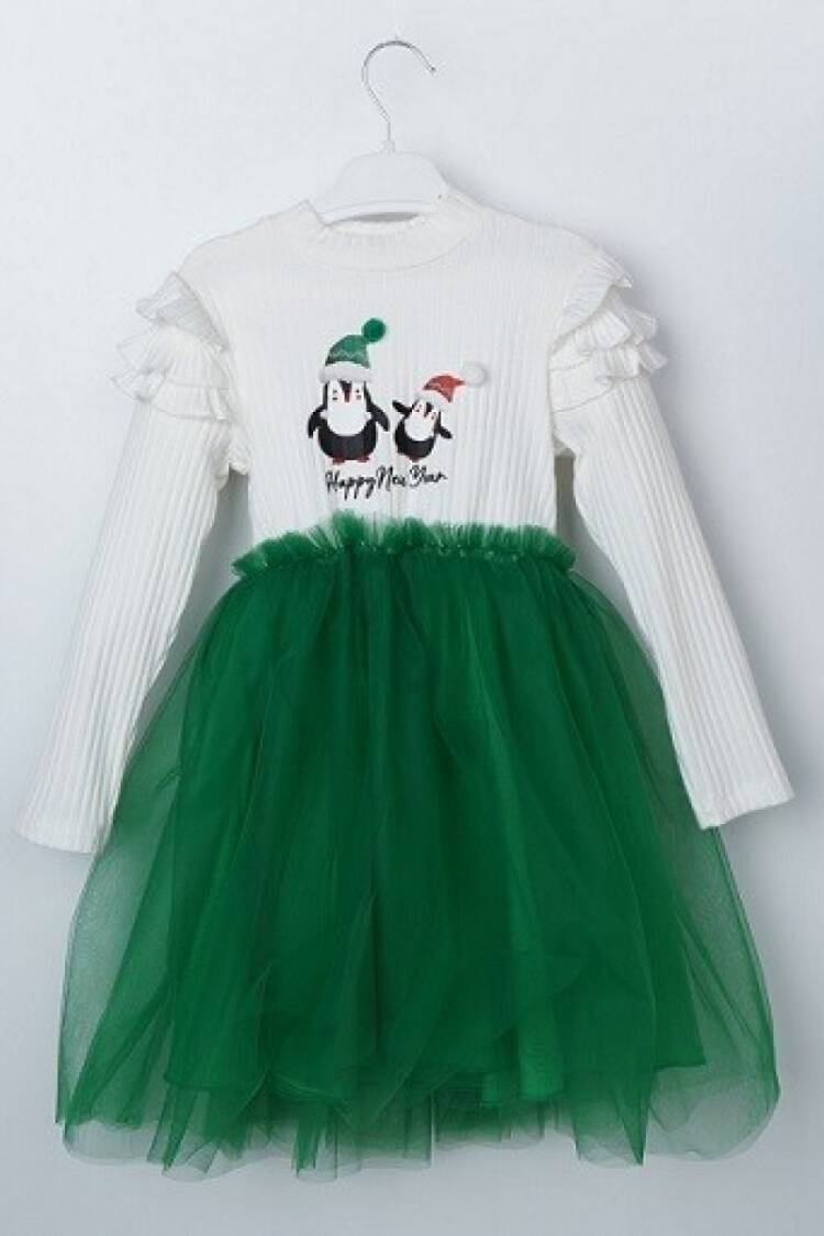 Girl's Dress - Toptan Kız Çocuk Christmas Tüllü Elbise 3-6Y 1016-23252 - Brand: Büşra Bebe - Women & Kids, Baby Clothes Wholesale - Globality Store