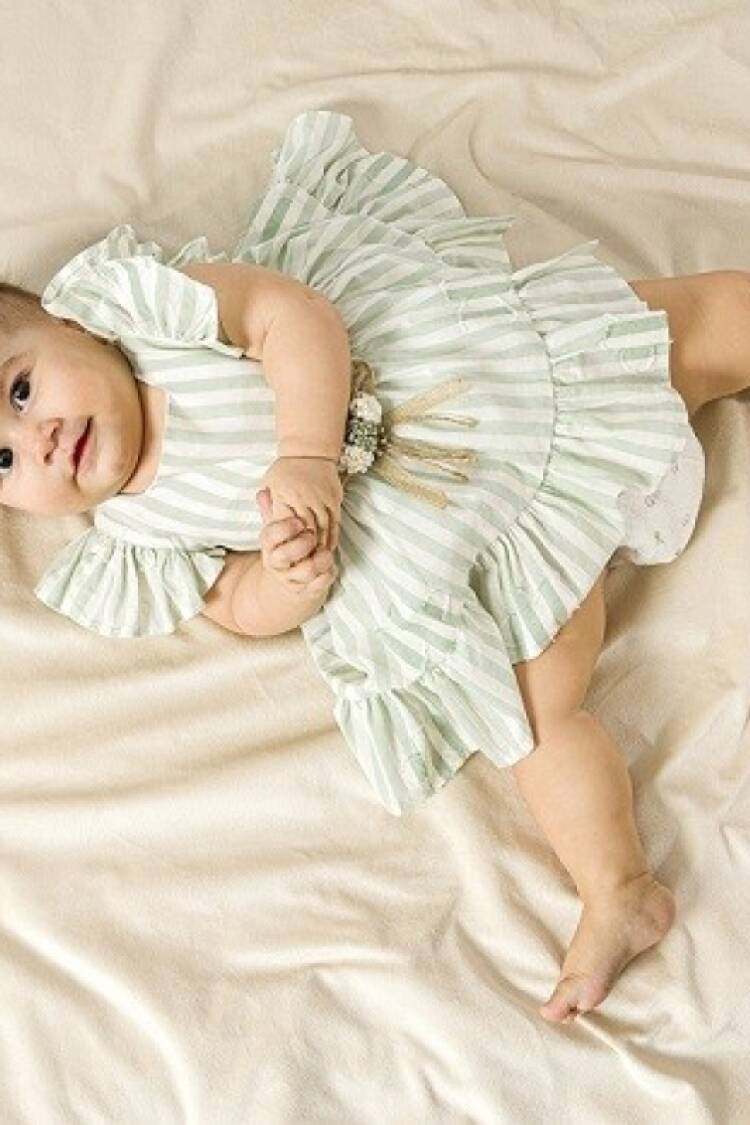 Girl's Dress - Toptan Kız Çocuk Çizgili Elbise 2-5Y 1022-23148 - Brand: Wecan - Women & Kids, Baby Clothes Wholesale - Globality Store