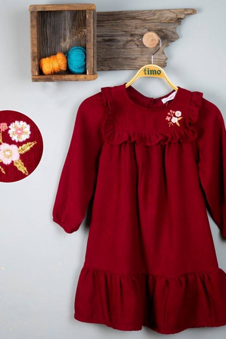 Girl's Dress - Toptan Kız Çocuk Elbise 2-5Y 1018-T3KDÜ044237582 - Brand: Timo - Women & Kids, Baby Clothes Wholesale - Globality Store