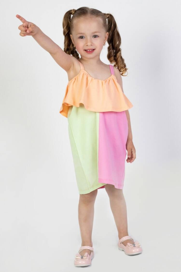 Girl's Dress - Toptan Kız Çocuk Elbise 2-5Y 1099-9571 - Brand: Tuffy - Women & Kids, Baby Clothes Wholesale - Globality Store