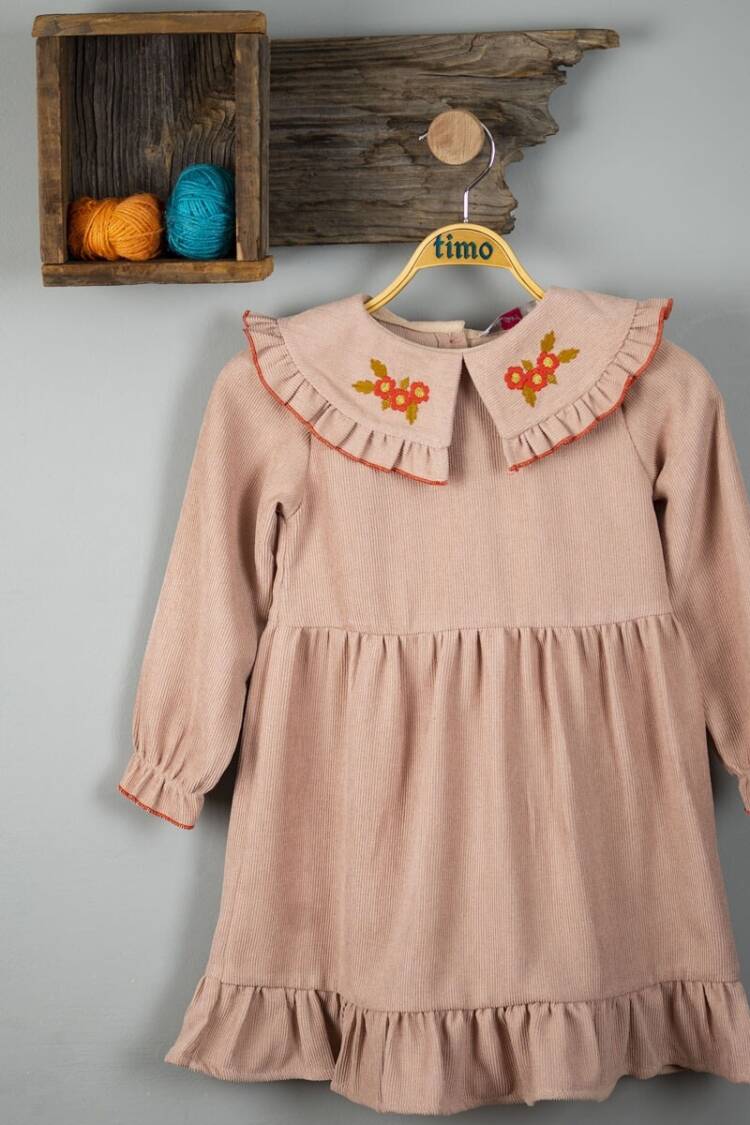 Girl's Dress - Toptan Kız Çocuk Elbise 6-9Y 1018-T3KDÜ044238153 - Brand: Timo - Women & Kids, Baby Clothes Wholesale - Globality Store
