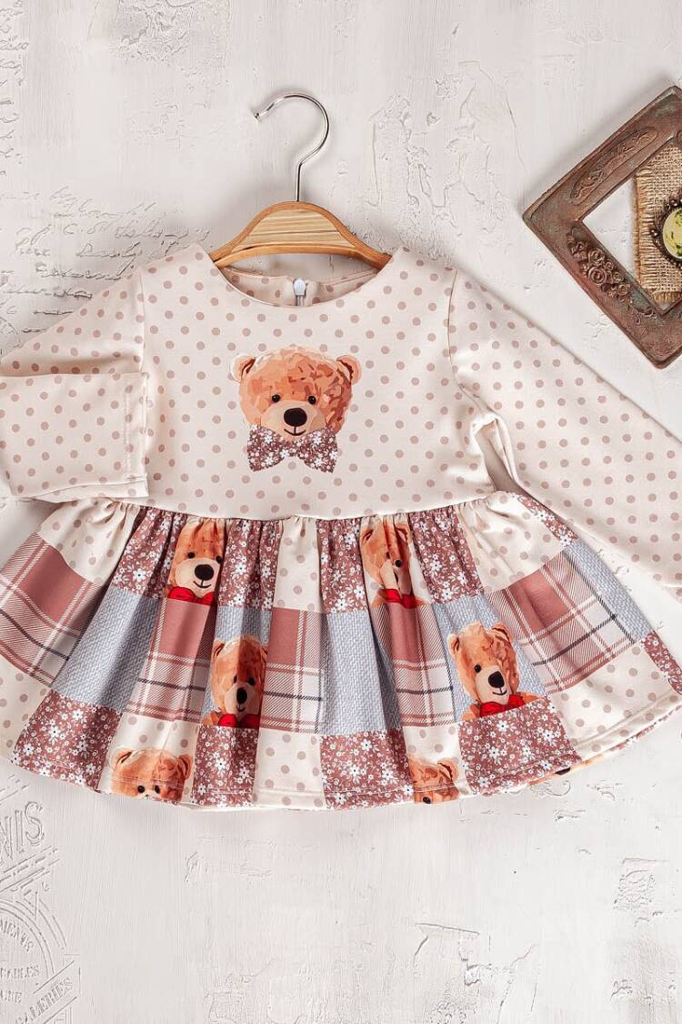 Baby Dress - Toptan Kız Çocuk Elbise 9-24 Ay 2023-23103 - Brand: Elayza - Women & Kids, Baby Clothes Wholesale - Globality Store