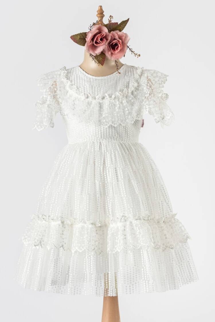 Girl's Dress - Toptan Kız Çocuk Fırfırlı Elbise 6-12Y 1042-2491 - Brand: Tivido - Women & Kids, Baby Clothes Wholesale - Globality Store