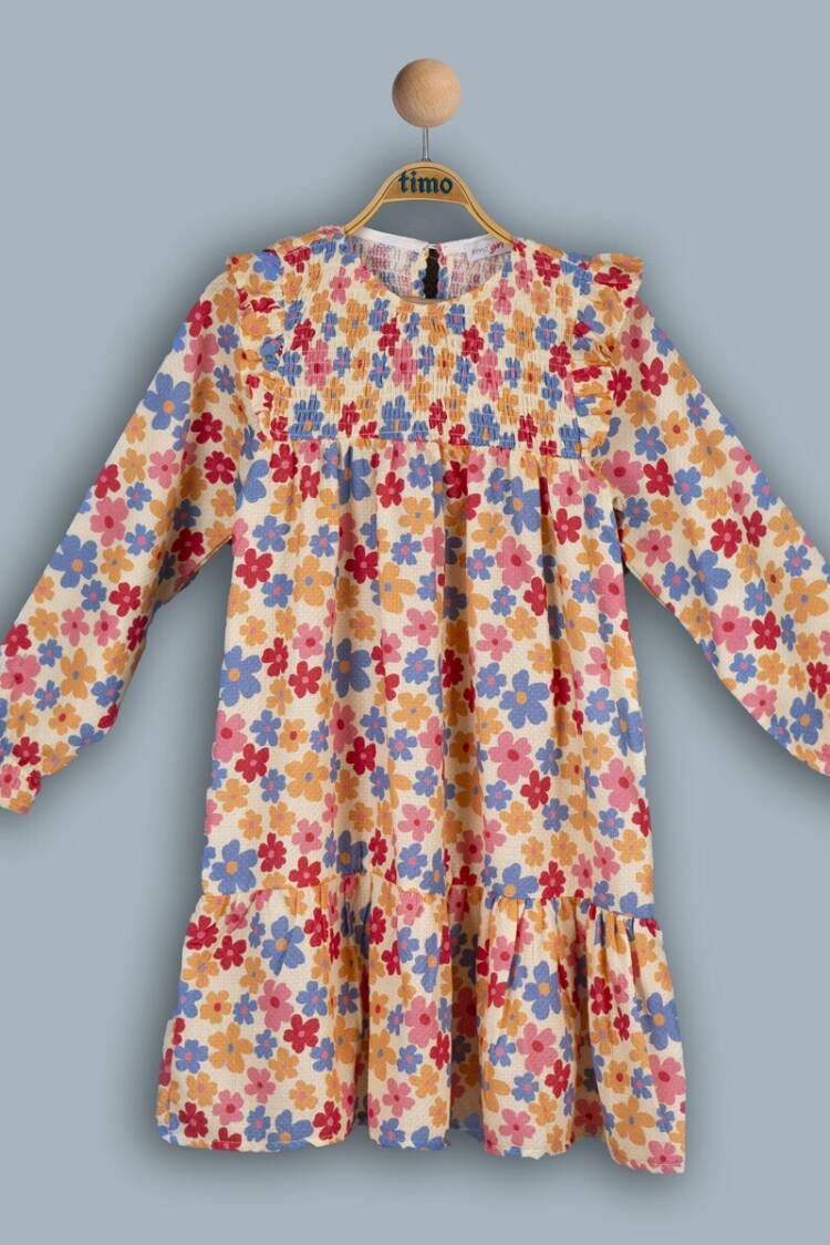 Girl's Dress - Toptan Kız Çocuk Gipeli Elbise 2-5Y 1018-TK4DÜ042243022 - Brand: Timo - Women & Kids, Baby Clothes Wholesale - Globality Store