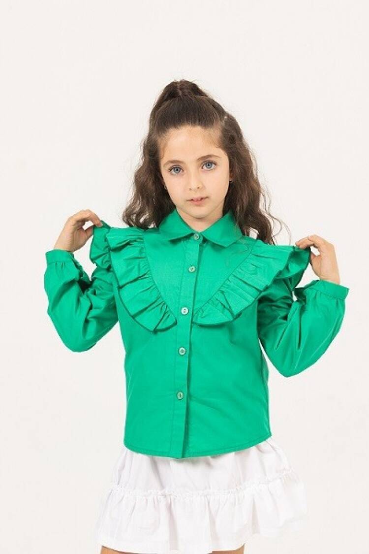 Girl's Shirt - Toptan Kız Çocuk Gömlek 7-10Y 1016-24102 - Brand: Büşra Bebe - Women & Kids, Baby Clothes Wholesale - Globality Store
