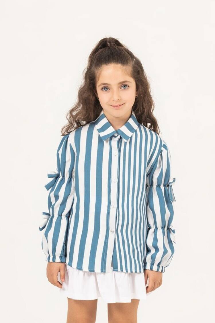 Girl's Shirt - Toptan Kız Çocuk Gömlek 7-10Y 1016-24108 - Brand: Büşra Bebe - Women & Kids, Baby Clothes Wholesale - Globality Store