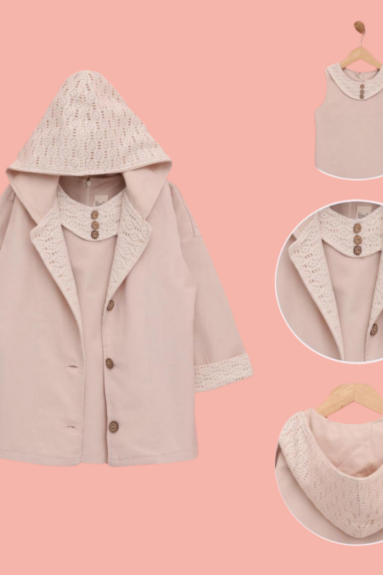 Girl's Dress - Toptan Kız Çocuk Kapüşonlu Ceketl Elbise 2-5Y 1049-6510 - Brand: Lilax - Women & Kids, Baby Clothes Wholesale - Globality Store