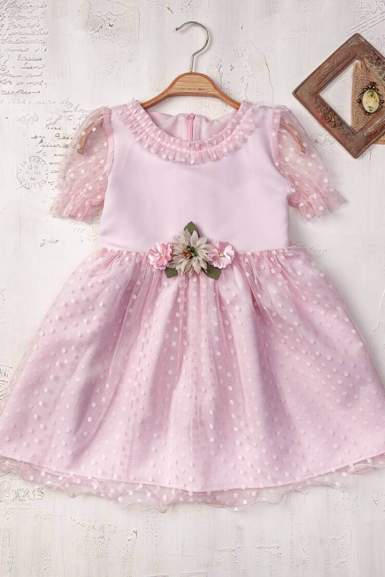 Girl's Dress - Toptan Kız Çocuk Kısa Kollu Elbisesi 2-5Y 2023-2405 - Brand: Elayza - Women & Kids, Baby Clothes Wholesale - Globality Store