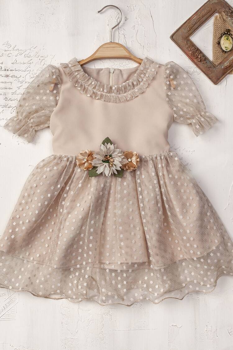 Girl's Dress - Toptan Kız Çocuk Kısa Kollu Elbisesi 2-5Y 2023-2405 - Brand: Elayza - Women & Kids, Baby Clothes Wholesale - Globality Store