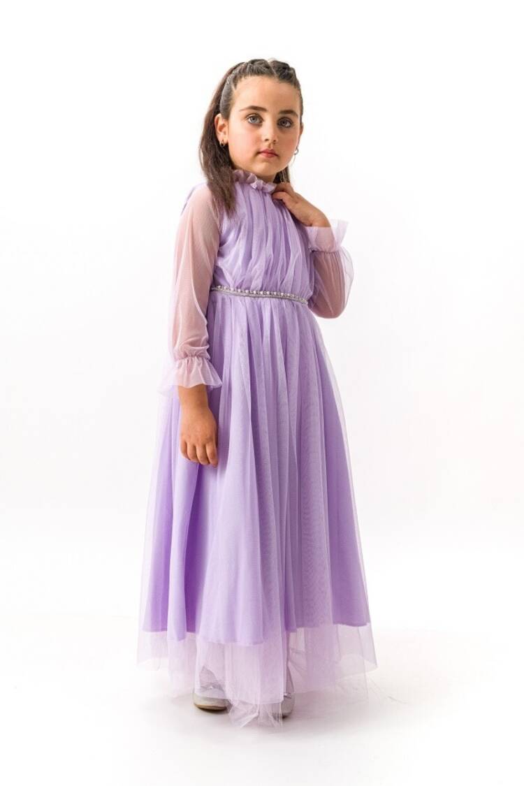 Girl's Dress - Toptan Kız Çocuk Tüllü Abiye 6-12Y 1022-23004 - Brand: Wecan - Women & Kids, Baby Clothes Wholesale - Globality Store