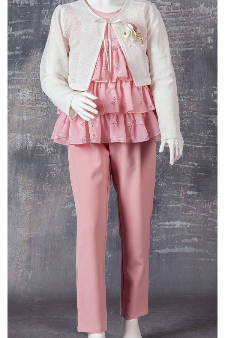Girls' Suits - Toptan Kız Çocuk Üçlü Takım 9-12Y 1042-2430 - Brand: Tivido - Women & Kids, Baby Clothes Wholesale - Globality Store