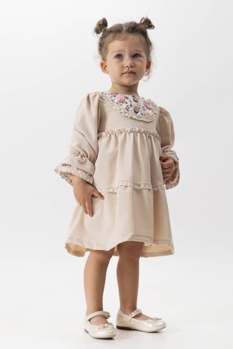 Girl's Dress - Toptan Kız Çocuk Vintage Elbise 2-5Y 1022-23165 - Brand: Wecan - Women & Kids, Baby Clothes Wholesale - Globality Store