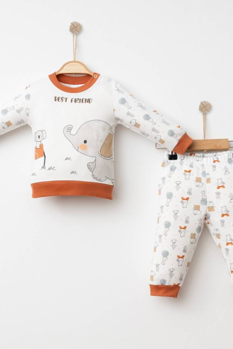 Baby Sets - Toptan Unisex 2'li Pijama Takımı 6-18M 2043-002030 - Brand: Gümüş Baby - Women & Kids, Baby Clothes Wholesale - Globality Store