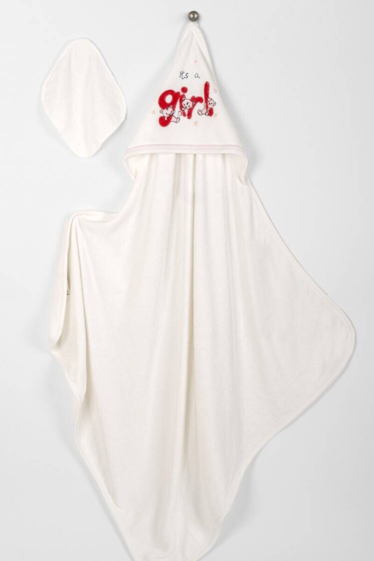 Towel and Bathrobe - Toptan Unisex Bebek 2'li Havlu ve Banyo Kesesi Takım 85x85 2015-9-814 - Brand: Babyline - Women & Kids, Baby Clothes Wholesale - Globality Store