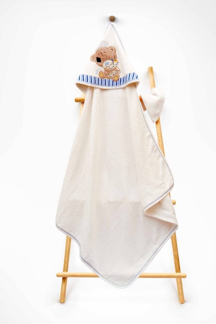 Towel and Bathrobe - Toptan Unisex Çocuk 2'li Havlu ve Banyo Kesesi Takım 85X80 2015-9-455 - Brand: Babyline - Women & Kids, Baby Clothes Wholesale - Globality Store