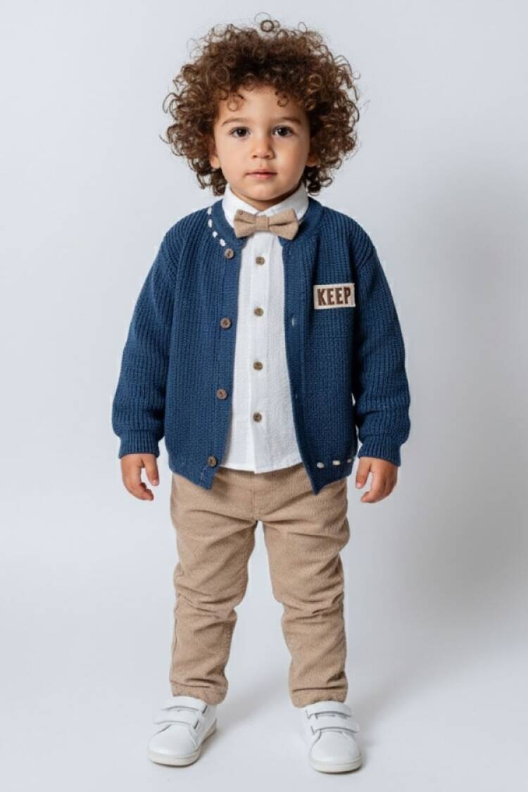Baby Sets - B1 - Üçlü Hırkalı Erkek Takım - Brand: HİPPIL - Women & Kids, Baby Clothes Wholesale - Globality Store