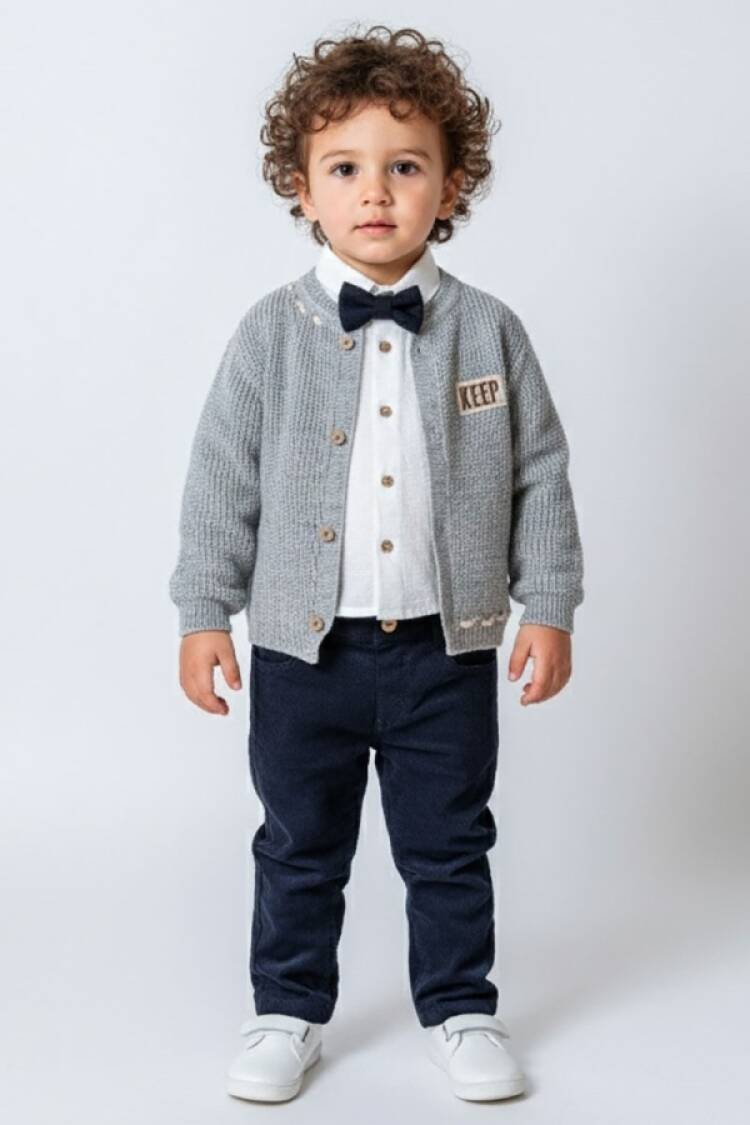 Baby Sets - B1 - Üçlü Hırkalı Erkek Takım - Brand: HİPPIL - Women & Kids, Baby Clothes Wholesale - Globality Store