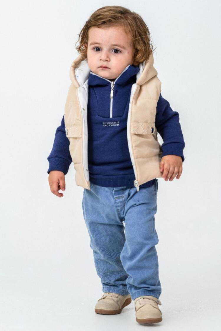 Baby Sets - B1 - Üçlü Yelekli Erkek Bebe Takım - Brand: HİPPIL - Women & Kids, Baby Clothes Wholesale - Globality Store