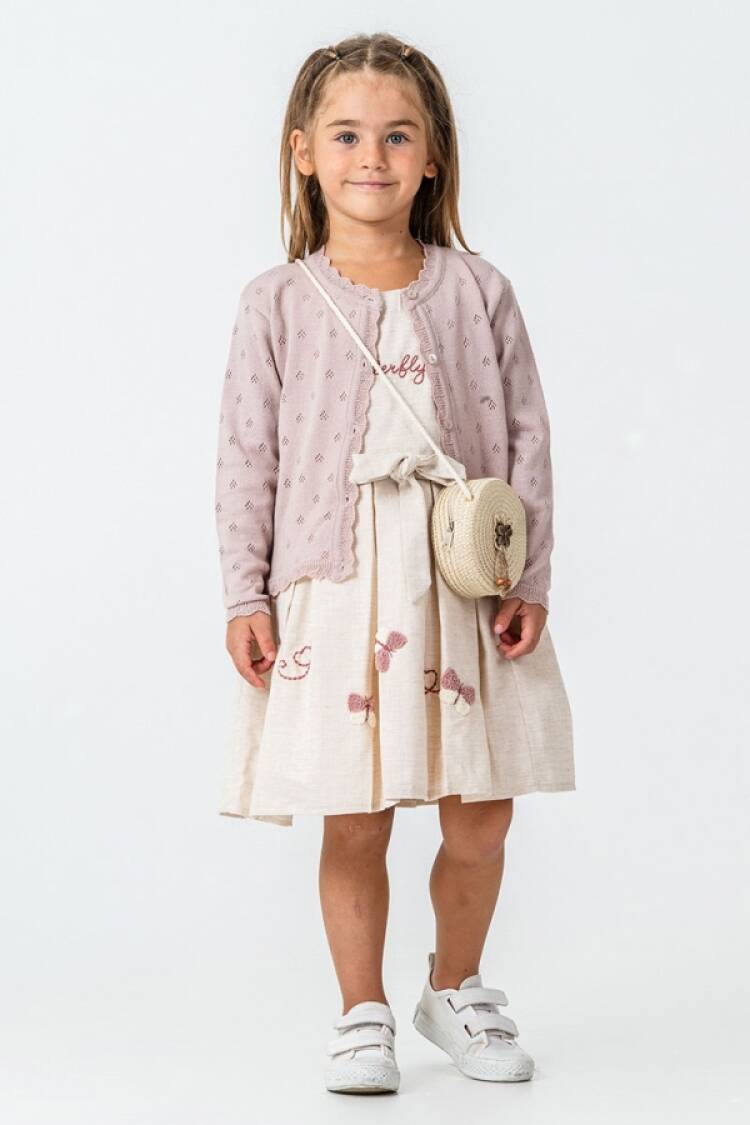 Girl's Dress - B1 - Vişne Detayalı Kız Takım - Brand: PAMPAL KİDS - Women & Kids, Baby Clothes Wholesale - Globality Store
