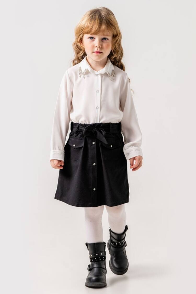 Girls' Suits - B1 - Yaka Detaylı Kız Etekli Takım - Brand: PAMPAL KİDS - Women & Kids, Baby Clothes Wholesale - Globality Store