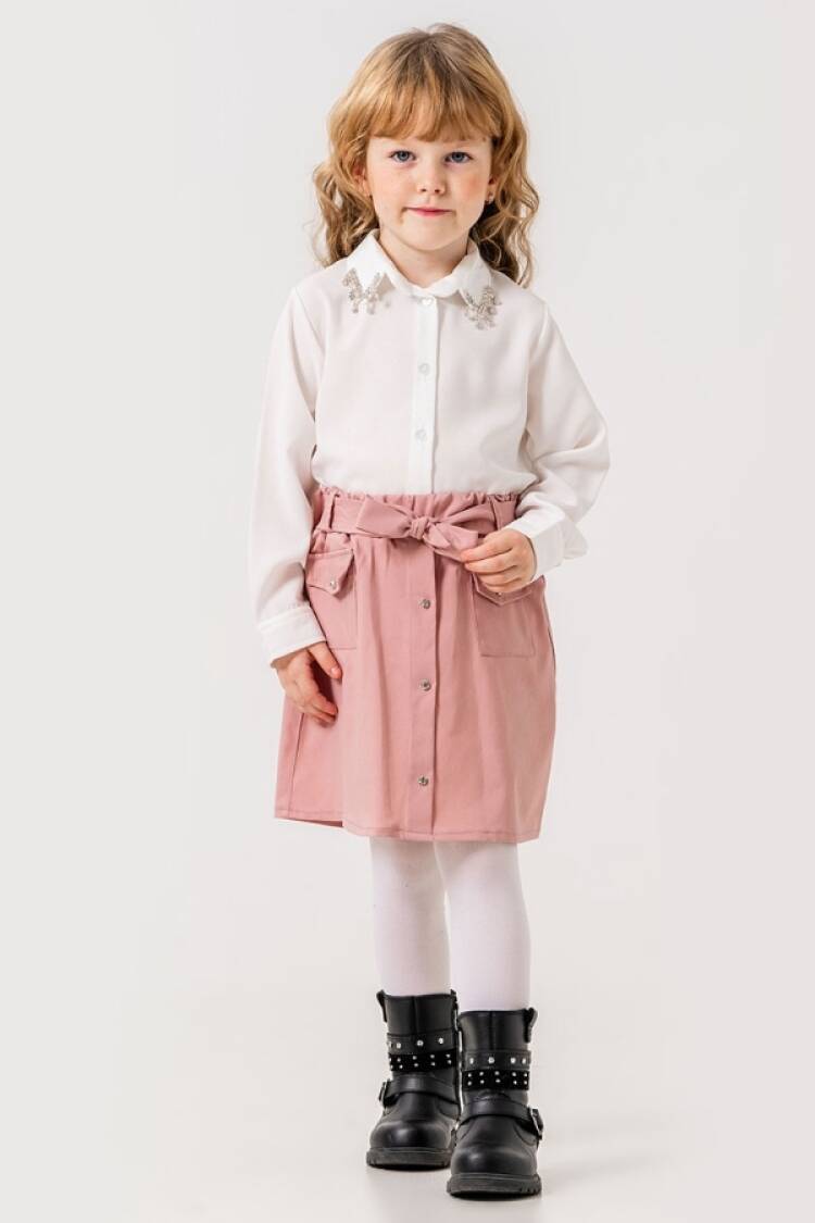 Girls' Suits - B1 - Yaka Detaylı Kız Etekli Takım - Brand: PAMPAL KİDS - Women & Kids, Baby Clothes Wholesale - Globality Store