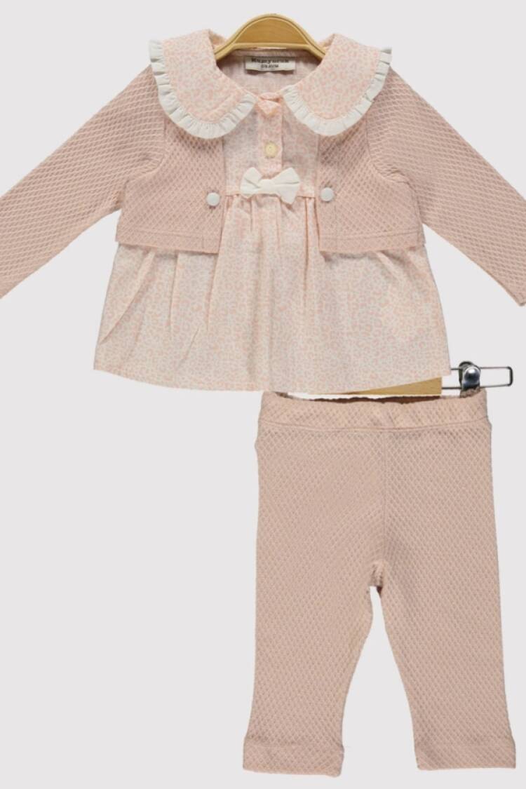 Baby Sets - B1 - Yakalı Bolerolu Kız Bebe Takım - Brand: KUMRU - Women & Kids, Baby Clothes Wholesale - Globality Store