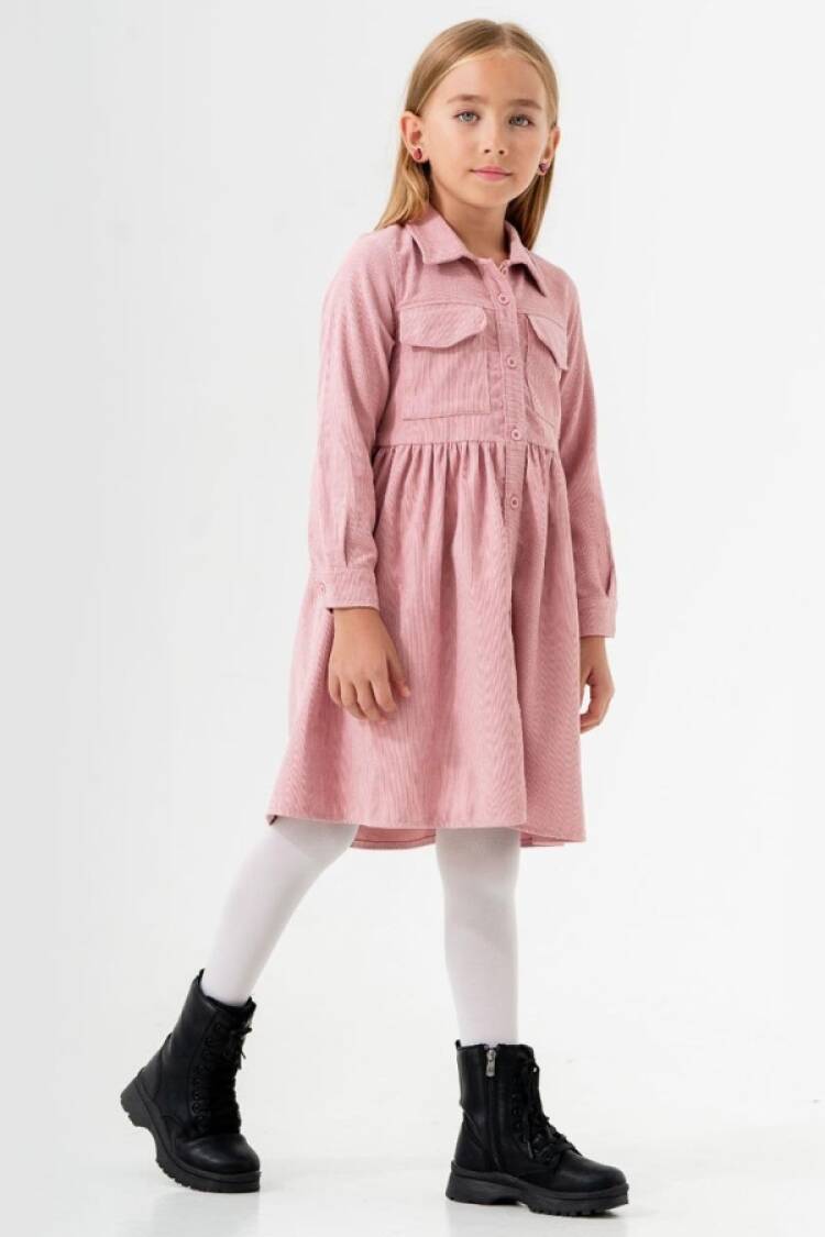 Girl's Dress - B1 - Yakalı Cepli Fitilli Elbise - Brand: ECOLKIZ - Women & Kids, Baby Clothes Wholesale - Globality Store