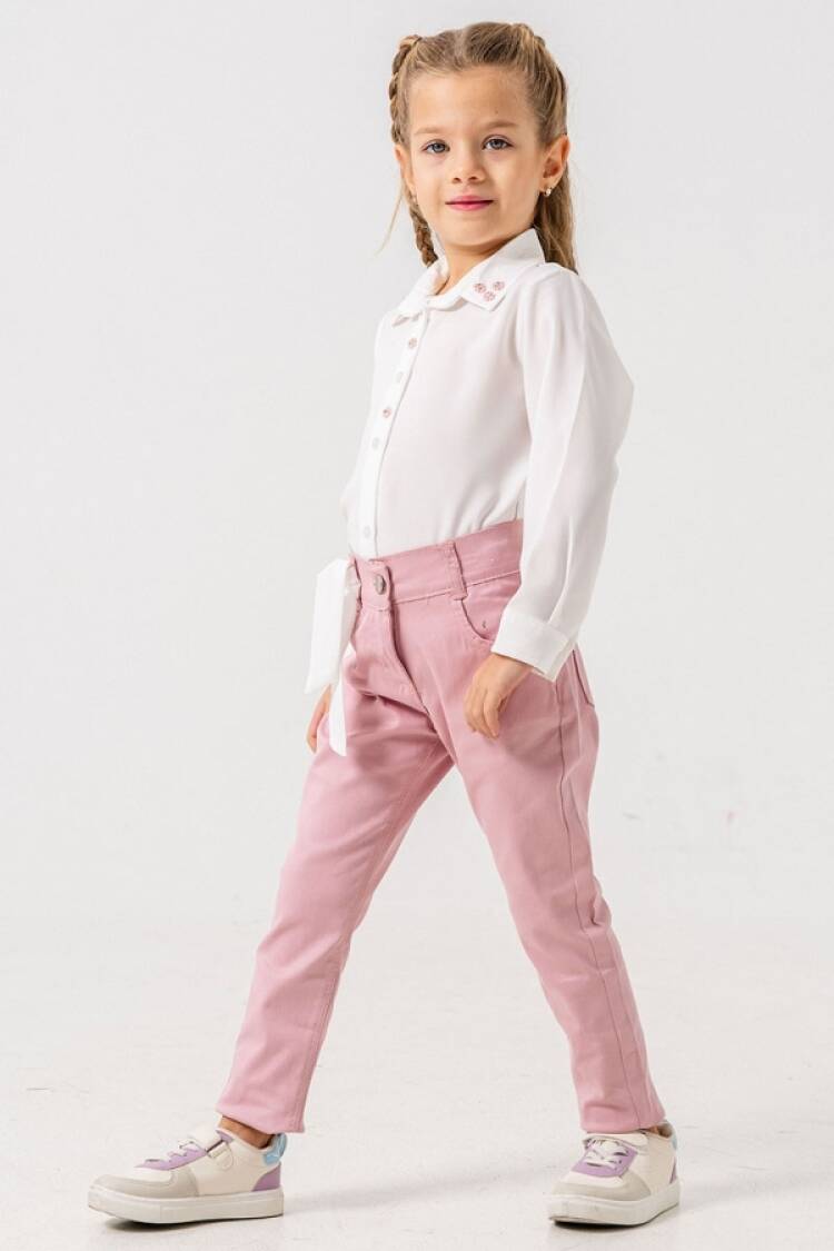 Girls' Suits - B1 - Yakası Çiçek Nakışlı Dubai Kumaş Kız Takım - Brand: PAMPAL KİDS - Women & Kids, Baby Clothes Wholesale - Globality Store