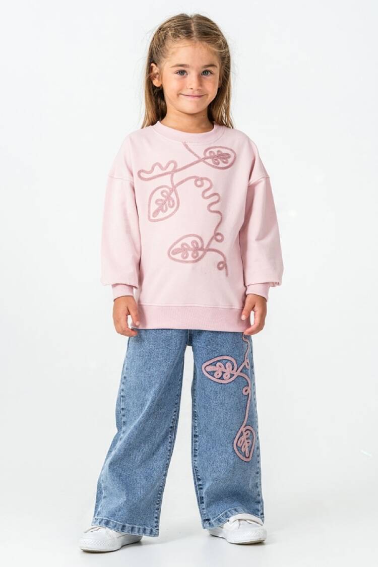 Girls' Suits - B1 - Yaprak Desenli Kız Takım - Brand: PAMPAL KİDS - Women & Kids, Baby Clothes Wholesale - Globality Store