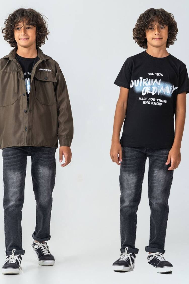 Boys' Sets - B1 - Yazılı Ceketli Erkek Takım - Brand: BARKOD - Women & Kids, Baby Clothes Wholesale - Globality Store